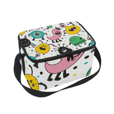 

ALAZA Lunch Box Insulated Lunch Bag Large Cooler Cute Monster Tote Bag