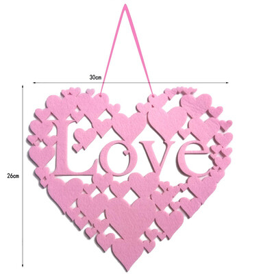 

Valentines Day Wall Hanging Decoration Non-woven Fabrics Letter Hanging Ornaments for Wedding Valentines Day Party Decoration