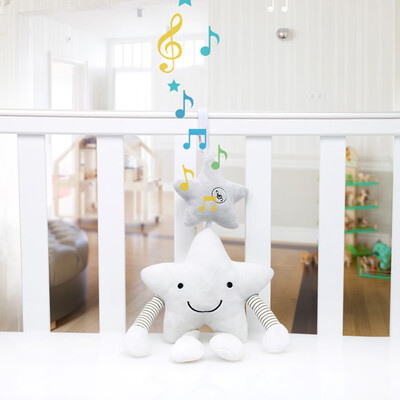 

Gobestart Baby Infant Rattles Plush Pentagr Stroller Hanging Bell Play Toys Doll Soft Bed