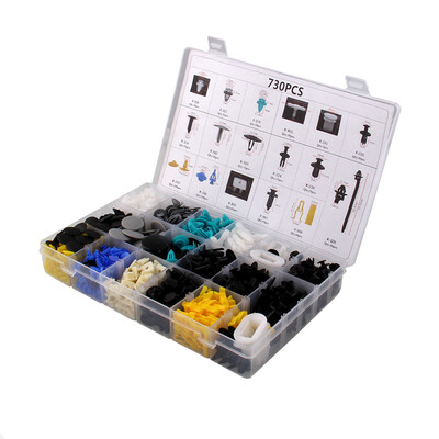 

730 Packs 12 Models Car Fasteners Buckle Boxed Door Fender Fastening Clip Plastic Vehicle Accessories
