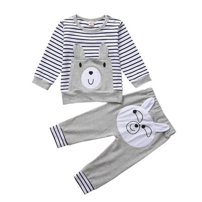 

Autumn Children Toddler Baby Girls Boys clothes Long Sleeve Striped Beer Print Sweatshirt TopsPants Trouser Casual Costume Set