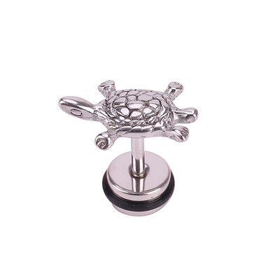 

Mens Womens Punk Cool Stainless Steel Tortoise Turtle Earrings Pierced Animal Earrings