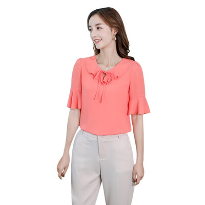 

Women Blouses Tops Fashion wild Flare Sleeve chiffon shirt 2019 Women elegant casual lady Blouse