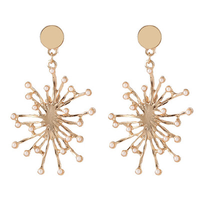 

Fashion womens snow inlaid Pearl metal ear ornaments temperament 100 ears pendant earrings