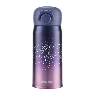 

Insulated Stainless Steel Water Bottle Leakproof Travel Coffee Vacuum Flask Starry Sky Thermos with Lockable Push Button