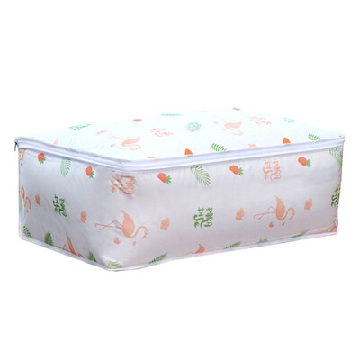 

Folding Flowers Washable Peva Quilts Large Capacity Storage Bags Portable House-Moving Container Clothes Storage Organizer