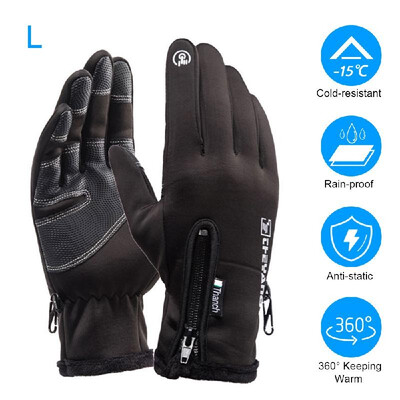 

Winter Warm Gloves Unisex Water-resistant Windproof Outdoor Sports Gloves with Fluff Lining Screen-Touching Gloves for Men&Wom