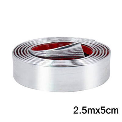 

Universal Car Door Bumper Edge Chrome Silver Trim Strip Anti-collision 25Mx5CM