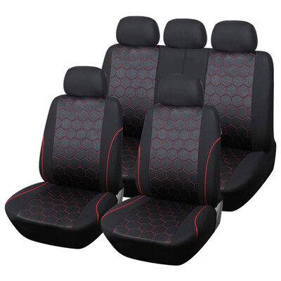 

Universal Car Seat Covers Black Front Rear Head Rests Auto Seat Cover Breathable