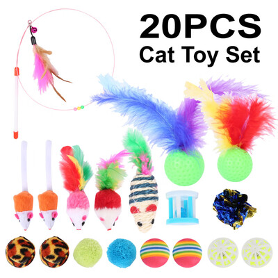 

20pcs Variety Cute Cat Play Toy Gift for Cats Dogs Mouse Small Funny Toys