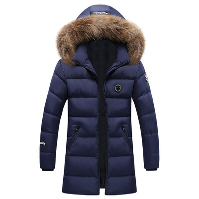 

Gobestart Mens Medium Length Fashion Jacket Thickened Velvet Cotton Padded Clothes