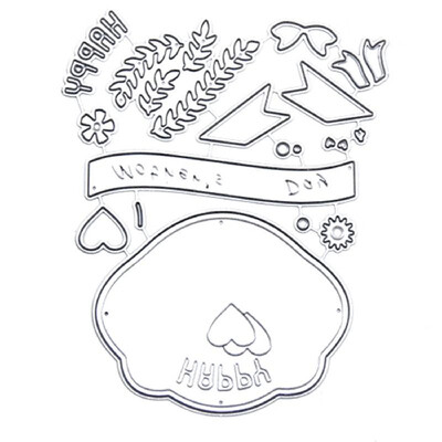 

Metal Cutting Dies Merry Christmas Happy Mothers Day Shape Cutting Die for DIY Scrapbooking Card Photo Album Embossing Paper Card