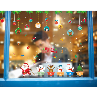 

Cartoon Christmas Window Stickers DIY Winter Wall Stickers Kids Room Christmas Decorations for Home New Year Stickers