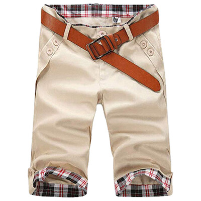 

Gobestart Mens Sport Slim Fit Plaid Button Casual Sweatpants Drawstring Shorts Pant