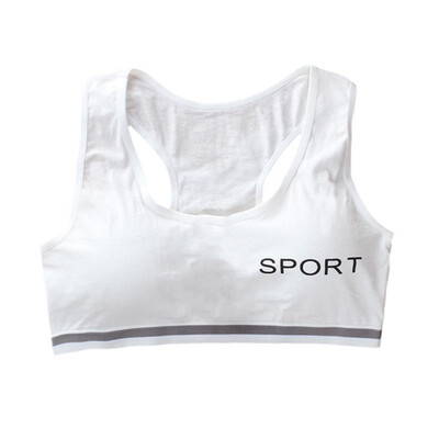 

Teenagers Girls Sports Bra Puberty Gym Underwear Wireless Teenager Girls Sports Bra with Chest Pad Cotton Young Girls Training B
