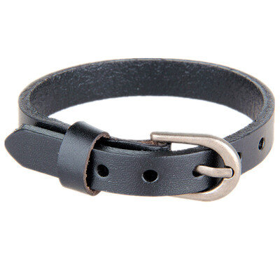 

New Men Women Fashion Simple Wrist Strap Belt Buckle Leather Bracelet Gifts