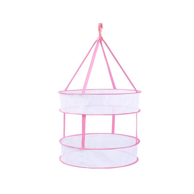 

Gobestart Super Useful  Hook Drying Rack Folding Hanging Clothes Laundry Basket Dryer