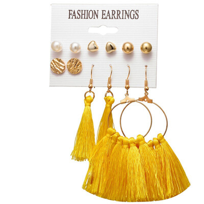 

Women Jewelry Fashion Concise Personality Exquisite Tassel Fringe Bohemia Elegant Drop Dangle Earrings