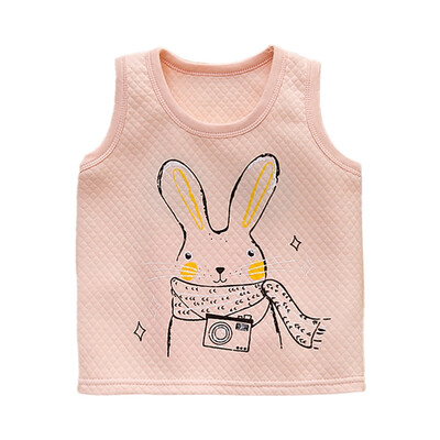 

Kids Vest Children Girls Coats Cartoon Printed Jacket Winter Autumn Baby Boys Warm Sleeveless Outerwear Coats Outfits