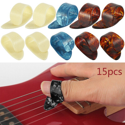 

15PCS Professional Finger Protector Thumb Guitar Picks Guitar Plectrum Guitar Parts random Color