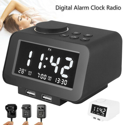 

Digital Alarm Clock Radio Dual Alarm with Radio wSleep Timer Snooze 2 USB Charging Ports