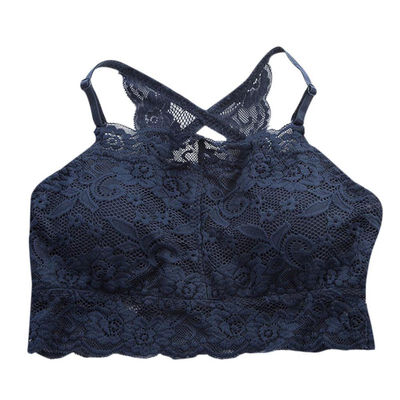 

Racerback Lace Sexy Bra Soft Anti Exposure Removable Padded Brassiere Women Solid Fitness Underwear Seamless Lingerie Tops