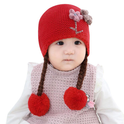 

Newborn Baby Hat Flower Baby Cap Infant Girls Bonnet Cute Hats Soft Cotton Toddler Knit Newborn Baby Photo Props 6-24M