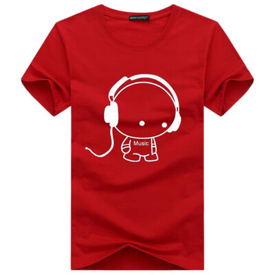 

High Quality Men Headset Cartoon Printed T Shirts Fashion Casual T Shirt Men Brand T-shirt Tee Shirt Plus Size