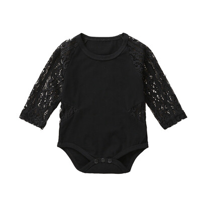 

0-24M Infant Baby Long Sleeve Lace Rompers Kids Girls Bodysuit Jumpsuit Newborn Clothes
