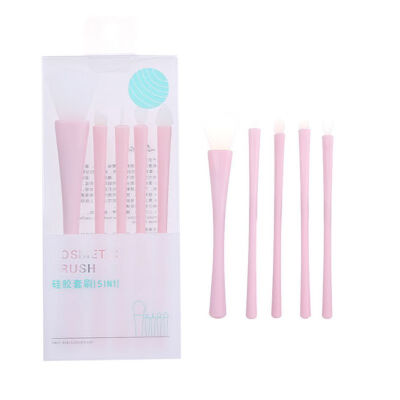 

5pcs Makeup Brush Set Convenient And Practical Mask Brush Eye Shadow Brush Silicone Beauty Tools