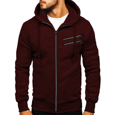 

Toponeto Fashion Mens Winter Long-sleeved Zipper Utility Sweatshirt Tops Blouse