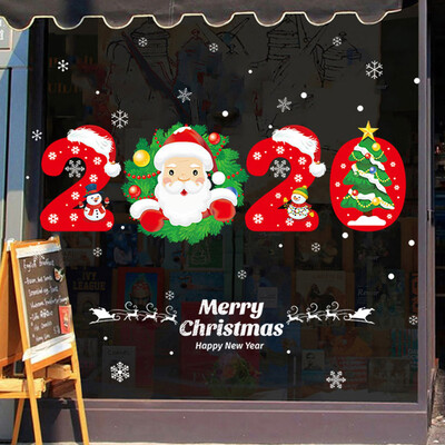 

〖Follure〗Cartoon Snowman Santa Window Sticker Christmas Gift Home Decor Sticker 2020