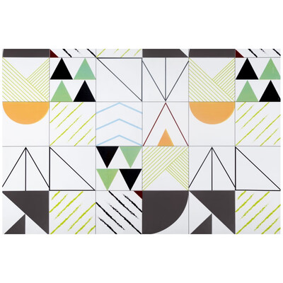 

Kitchen Oilproof Sticker Geometric Wall Sticker Waterproof High Temperature Resistant Decorative Sticker