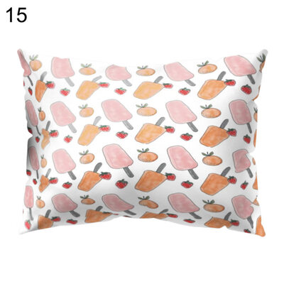 

Flower Bee Ice Cream Pillow Case Cushion Cover Sofa Bed Car Cafe Office Decor