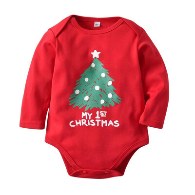 

Red Christmas Newborn Baby Rompers Baby Boy Girl Clothes Santa Long Sleeve Cartoon Cute Girl Jumpsuits Fashion Boy Rompers