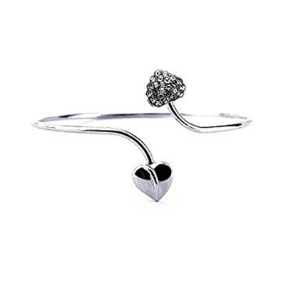 

Simple Heart Shape Adjustable Metal Women Wristband Girl Crystal Bracelet Lady Retro Bohemian Bangles