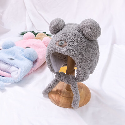 

Autumn Baby Girls Boys Hats Toddler Solid Printing Hats With Ball Design Casual Caps Headwear