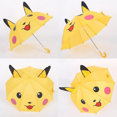 

Kids Boys Girls Child Cute Pikachu Compact Windproof Rain Sun Parasol Folding Mini Umbrella