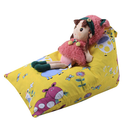 

〖Follure〗Kids Stuffed Animal Plush Toy Storage Bean Bag Soft Pouch Stripe Fabric Chair A