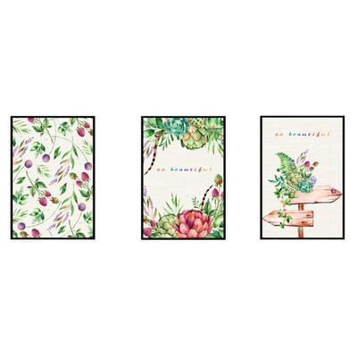 

Wall Stickers 3PCSSet Self-adhesive Waterproof Wall Sticker Painting Picture No Frame 6 Styles Home Decoration Accessories