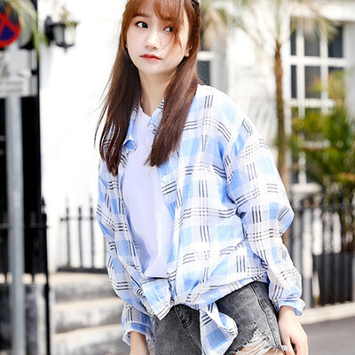 

Summer Sun Protection Jacket Plaid Sunscreen Cotton Breathable Stitching Color Zipper Long Sunscreen Clothing