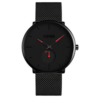 

SKMEI New Men Fashion Watches Stainless Steel Quartz Watch Simple Waterproof Business Wristwatches Male Clock 9185