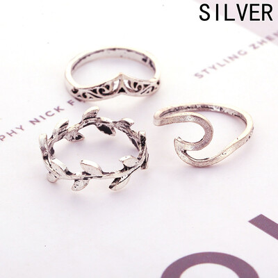 

Selling Fashion Vintage Crystal Hollow Carved V-shaped Flowers 10pcs\set Rings&Knit Accessories
