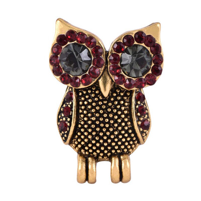 

Gold Plated Owl Bird Brooch Hot Full Crystal Shiny Animal Women Apparel Brooch