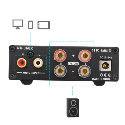 

NIKKODO NK-368R Digital Audio Power Amplifier BT 40 Mini HiFi Audio Receiver Amp Dual Channel 50W 50W with Power Adapter
