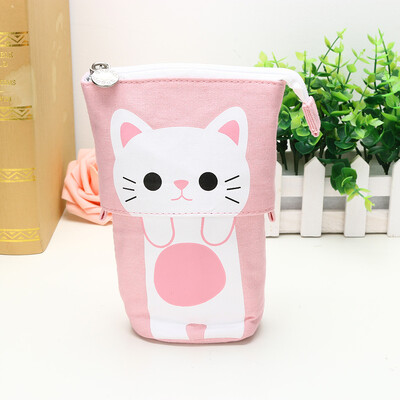 

Gobestart 1PC Store Pencil Case Box Cartoon Cute Cat Telescopic Pencil Bag Stationery Box