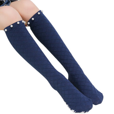 

Baby Children Girl Cotton Middle Tube Socks Grated Pearl Mesh Knee High Socks Age 3-12