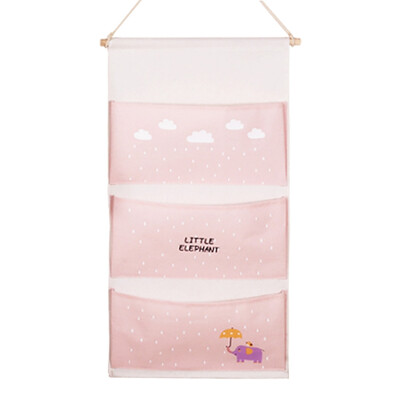 

Silk Hanging Pocket Organizer For Socks Underwear Wall Mounted Hanging Pocket Storage Bag 3 Pockets Organizer For Bedroom