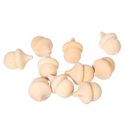 

10Pcs Acorn Shape Wooden Peg Dolls Unfinished Paint Stain DIY Crafts Home Shelf Party Decor