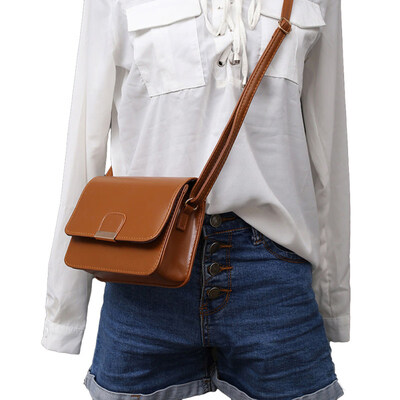 

Women Vintage Solid Color Faux Leather Messenger Pouch Shoulder Crossbody Bag